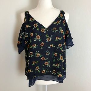 Sienna Sky Navy Floral Textured Tank